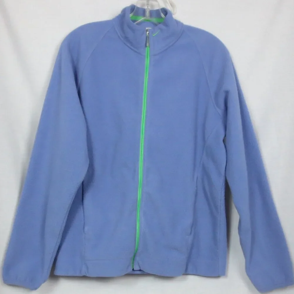 Nike Golf Jacket Blue Plush Soft Fit Therma Fleece Zip Up Ladies Athletic Size M